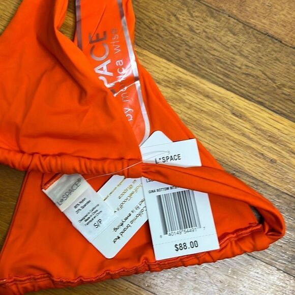 L*Space Gina bottom Bitsy Swim Bottoms Poppy Orange NWT Size Small - Picture 4 of 6